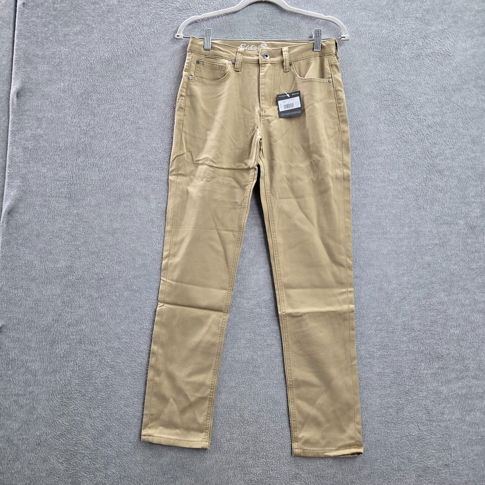 Eddie‎ Bauer Boys Jeans 14 Beige Denim Slim Straight Flex 5 Pocket NWT